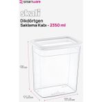 Smartware 12'Li Set Skali Dikdörtgen Saklama Kabı Beyaz 2350 Ml