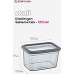 Smartware 24'Lü Set Skali Dikdörtgen Saklama Kabı Antrasit 1210 Ml