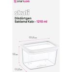 Smartware 24'Lü Set Skali Dikdörtgen Saklama Kabı Beyaz 1210 Ml