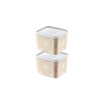 Smartware 2'li Set No Frost Saklama Kabı Latte 1250 ml