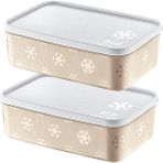 Smartware 2'li Set No Frost Saklama Kabı Latte 1600 ml