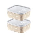 Smartware 2'li Set No Frost Saklama Kabı Latte 700 ml