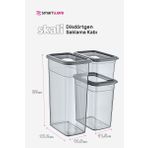 Smartware 2'li Set Skali Dikdörtgen Saklama Kabı Antrasit (2'şer Adet 1210 Ml, 2350 Ml, 3500 Ml)