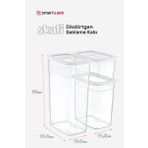 Smartware 2'li Set Skali Dikdörtgen Saklama Kabı Beyaz (2'şer Adet 1210 Ml, 2350 Ml, 3500 Ml)