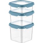 Smartware 3'lü Set Loxo Sızdırmaz Saklama Kabı 700 -1000-1500 ml - 1 lt - Mavi