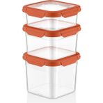 Smartware 3'lü Set Loxo Sızdırmaz Saklama Kabı 700 -1000-1500 ml - 1 lt - Turuncu