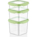 Smartware 3'lü Set Loxo Sızdırmaz Saklama Kabı 700 -1000-1500 ml - 1 lt - Yeşil