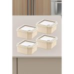 Smartware 4'lü Q-Box Saklama Kabı Latte 350 ml