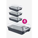 Smartware 4'Lü Set Erkek Antrasit Ayakkabı Kutusu