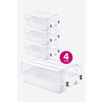Smartware 4'Lü Set Erkek Beyaz Ayakkabı Kutusu