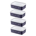 Smartware 4'Lü Set No Frost Saklama Kabı Lacivert 1600 ML