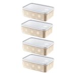 Smartware 4'Lü Set No Frost Saklama Kabı Latte 1600 ML