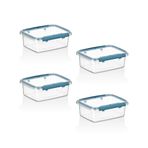 Smartware 4'lü Set Press - Lock Saklama Kabı 360 ml - Mavi