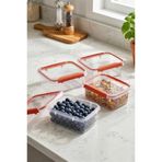 Smartware 4'lü Set Press - Lock Saklama Kabı 360 ml - Turuncu