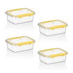 Smartware 4'lü Set Press - Lock Saklama Kabı 820 ml - Sarı