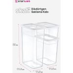 Smartware 4'lü Set Skali Dikdörtgen Saklama Kabı Beyaz (4'şer Adet 1210 Ml, 2350 Ml, 3500 Ml)