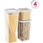 Smartware 4'Lü Set Skali Kare Saklama Kabı Beyaz (4'şer adet 740 ml, 1440 ml, 2350 ml)