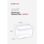 Smartware 6'Lı Set Skali Dikdörtgen Saklama Kabı Beyaz 1210 Ml
