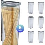 Smartware 6'Lı Set Skali Kare Saklama Kabı Antrasit 2140 ML