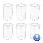 Smartware 6'Lı Set Skali Kare Saklama Kabı Beyaz 1440 ML