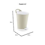 Smartware Penguen Pedallı Çöp Kovası 6 Lt - Latte