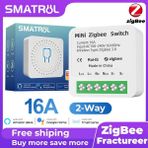 Smatrul - Zigbee Akıllı Anahtar - Mini Işık Anahtarı - 2 Yollu -16A - Kesici - Zigbee 3.0 Ağ Geçidi Hub - Tuya Alexa Google Home Için Çalışın (Yurt Dışından) - Siyah
