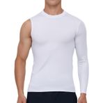 Smatstyle Kompresyon tişörtü, basketbol, tek kollu, erkek, uzun kollu, 1/2 kompresyon uzun kollu, fonksiyonel tişört, temel katman, hızlı kuruyan tişört, koşu, antrenman için fitness taytı, Beyaz -