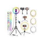 SMAYLİNG 10 Inç 26 Cm Rgb Işıklı Tripod Çok Renkl Led 210 Cm Tripot Youtube Tiktok Işığı Ve Bluetooth Kumanda