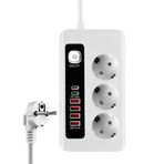 SMAYLİNG 3500W Akım Korumalı Çoklu Priz - 3 Priz Girişi, 2 Type-C + 4 USB Port, PD 18W Hızlı Şarj, Açma/Kapama Anahtarı, 2 Metre Kablolu Uzatma Prizi