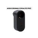 SMAYLİNG Akım Korumalı Tekli Priz 2 USB Çıkışlı Hızlı Şarj Destekli Çoğaltıcı Priz Güvenli ve Pratik Kullanım