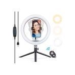 SMAYLİNG Bluetooth Kumandalı 10 İnç LED Tripodlu Makyaj ve Video Işığı Telefon Tutucu + Uzaktan Kumanda Işığı
