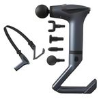 SMAYLING Ergonomik Masaj Tabancası - Uzatma Aparatı & Germe Bandı Dahil | 3200 RPM Derin Doku Masaj Cihazı | 4 Başlıklı, Dijital Göstergeli, 1800mAh Taşınabilir Kas Masaj Aleti