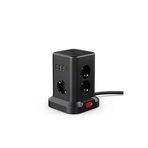SMAYLİNG Kule Tipi Çoklu Priz - 3 USB-A + 1 Type-C Çıkışlı, Akım Korumalı, Tek Tuş Kontrollü Masaüstü Priz
