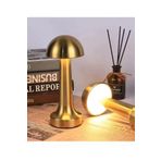 SMAYLİNG Mantar Masa Lambası Retro Gold Altın Renkli TYPC-E Şarjlı Dekoratif Dokunmatik Masa Lambası