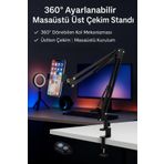 SMAYLİNG Masaüstü Üst Çekim Tripod Yayıncı & Oyuncu Telefon Standı 360° Ayarlanabilir