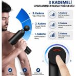 Smayling Mini Şarjlı Masaj Tabancası 4 Başlıklı 3 Kademeli Type-C Taşınabilir Kas Gevşetici Masaj Aleti - Siyah