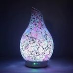 Smayling Mozaik Cam Aromaterapi Difüzörü – LED Işıklı, Otomatik Kapanma, Düşük Desibel (25 Cm) - MOZAİK-2 - Açık Mavi