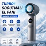 Smayling Soğuk Kompres Özellikli Şarjlı El Vantilatörü, 3000 Mah Bataryalı, Dijital Ekranlı, Type-C Şarjlı Taşınabilir Mini Fan - Gri