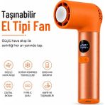 Smayling Soğuk Kompres Özellikli Şarjlı El Vantilatörü, 3000 Mah Bataryalı, Dijital Ekranlı, Type-C Şarjlı Taşınabilir Mini Fan - Turuncu