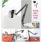 Smayling Tablet&telefon Tutucu Stand Uzun Kollu Masa Üstü Stant Ayarlanabilir Esnek Açılı 360° Oynar Başlıklı - Siyah