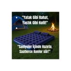 SMAYLİNG Taşınabilir Çift Kişilik Şişme Yatak + Pompa – 203x152x22 cm Kamp & Misafir Kullanımı