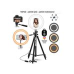 SMAYLİNG Tripod Çekim Işığı Halkası Youtuber Tiktoker Canlı Yayın Ekipman Bluetooth Kumanda Selfie Light Led