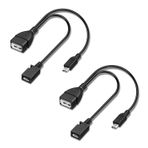 SMAYS OTG Kablosu, TV Çubuğu 4K/Max/Lite/Cube için, Playstation Classic ile uyumlu, SNES Mini, Mikro USB Host OTG Adaptörü ile Güç (2'li Paket)