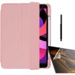 Smcase Apple iPad Pro 12.9 2018 3.nesil Uyumlu Kılıf Kalem Bölmeli Arkası Şeffaf Standlı NT22 + Nano + Kalem Pembe