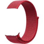 Smcase Apple Watch Uyumlu 40mm Kılıf Kumaş Cırtcırt Kordon Velcro Kırmızı - Apple Watch Uyumlu 40 mm