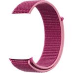 Smcase Apple Watch Uyumlu 44mm Kılıf Kumaş Cırtcırt Kordon Velcro Koyu Pembe - Apple Watch Uyumlu 44 mm