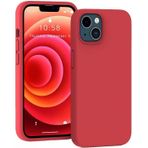 Smcase iPhone 13 Liquid Lansman Wiriless Destekli Silikon Kırmızı Cep Telefonu Kılıfı