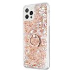 Smcase iPhone 13 Pro Max Sulu Yüzüklü Milce Silikon Gold Cep Telefonu Kılıfı