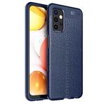 Smcase Samsung Galaxy A23 Deri Dokulu Niss Silikon Nano Lacivert Cep Telefonu Kılıfı