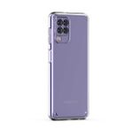 Smcase Samsung Galaxy M22 Kamera Korumalı Coss Sert Silikon Lila Nano Cep Telefonu Kılıfı